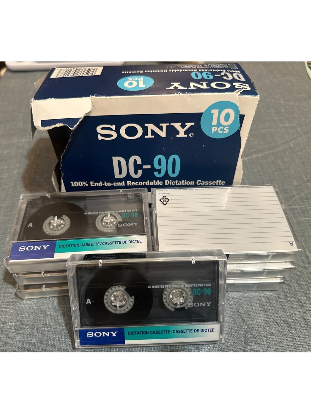 Sony DC-90 End to End Recordable Dictation Cassettes Tapes